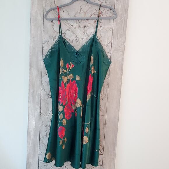 NWOT Vintage SET Solange Satin Emerald Kimono Gown 18/20 Robe Size 22/28~ 2XL. - Picture 2 of 9